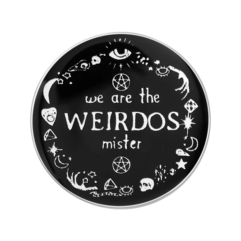 

We Are The WEIRDOS Mister UV Printing Pin Mystical Punk Moon Skull Symbol Brooches Clothes Lapel Badge Jewelry Gifts for Friends