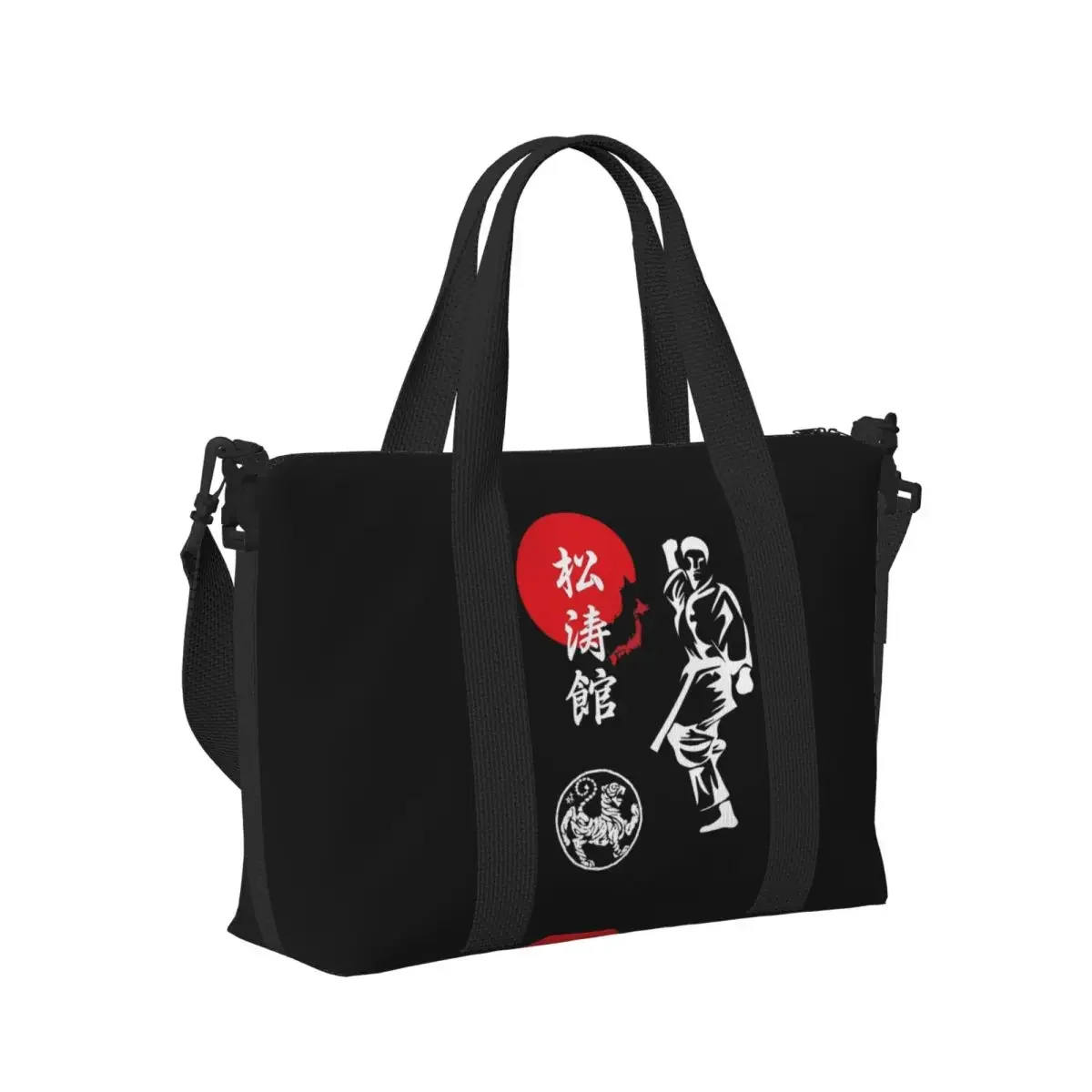 

Shotokan Karate Spirit Beach Travel Bag Large Capacity Tote Bags for Gym Sport Women Shopping Duffle Shoulder Bag
