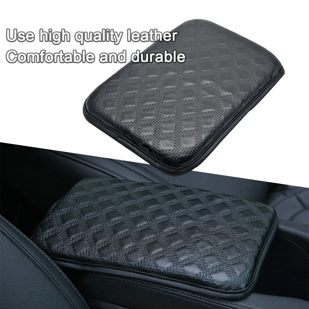 PU Leather Car Armrest Mat Center Console Arm Rest Protection Cushion Auto Armrests Storage Box Cover Sponge Pad Non-slip