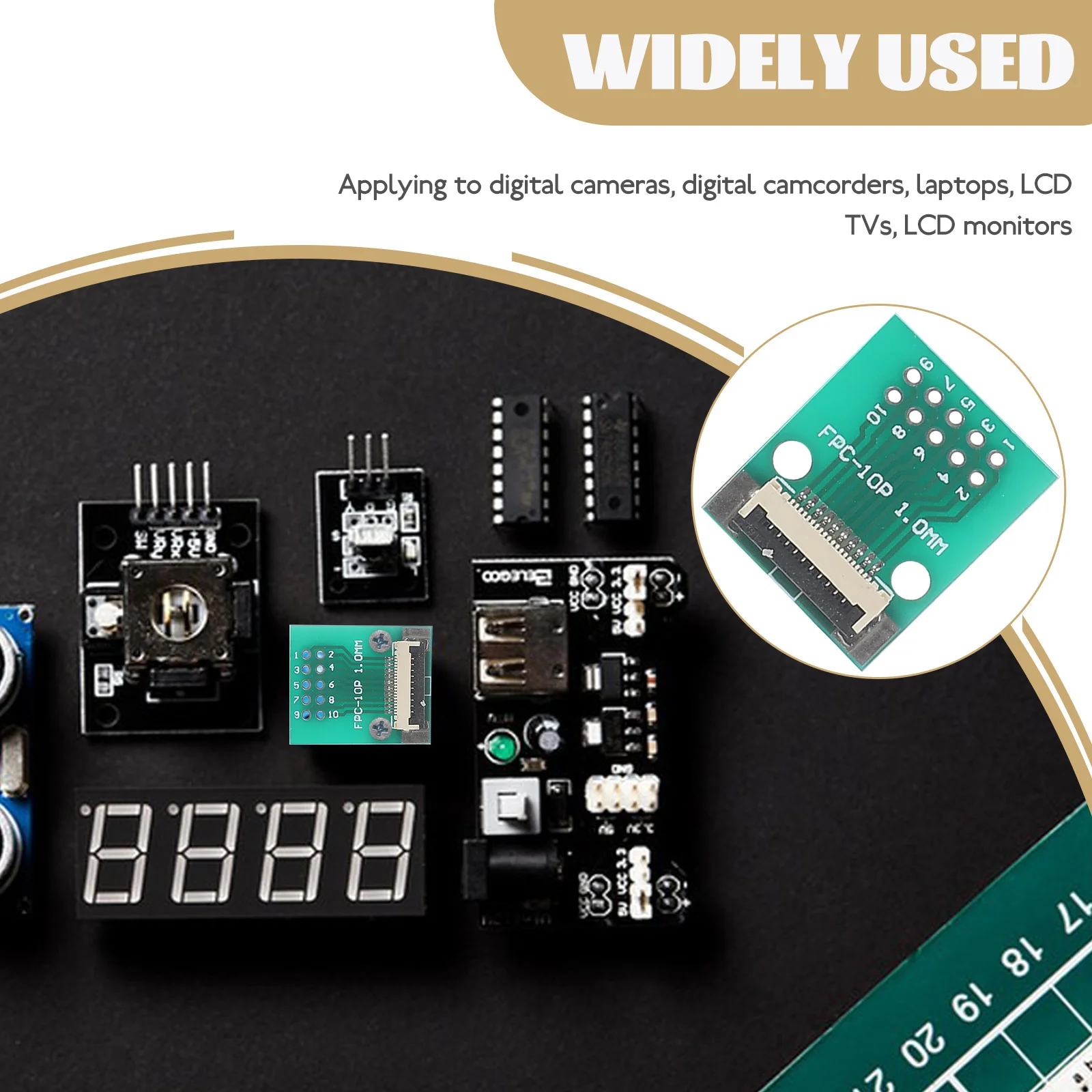 

10Pcs Fpc Converter Board 12p Durable PVC Easy Install for Cameras Monitors Laptops 12 Pin Connectors Connector Board