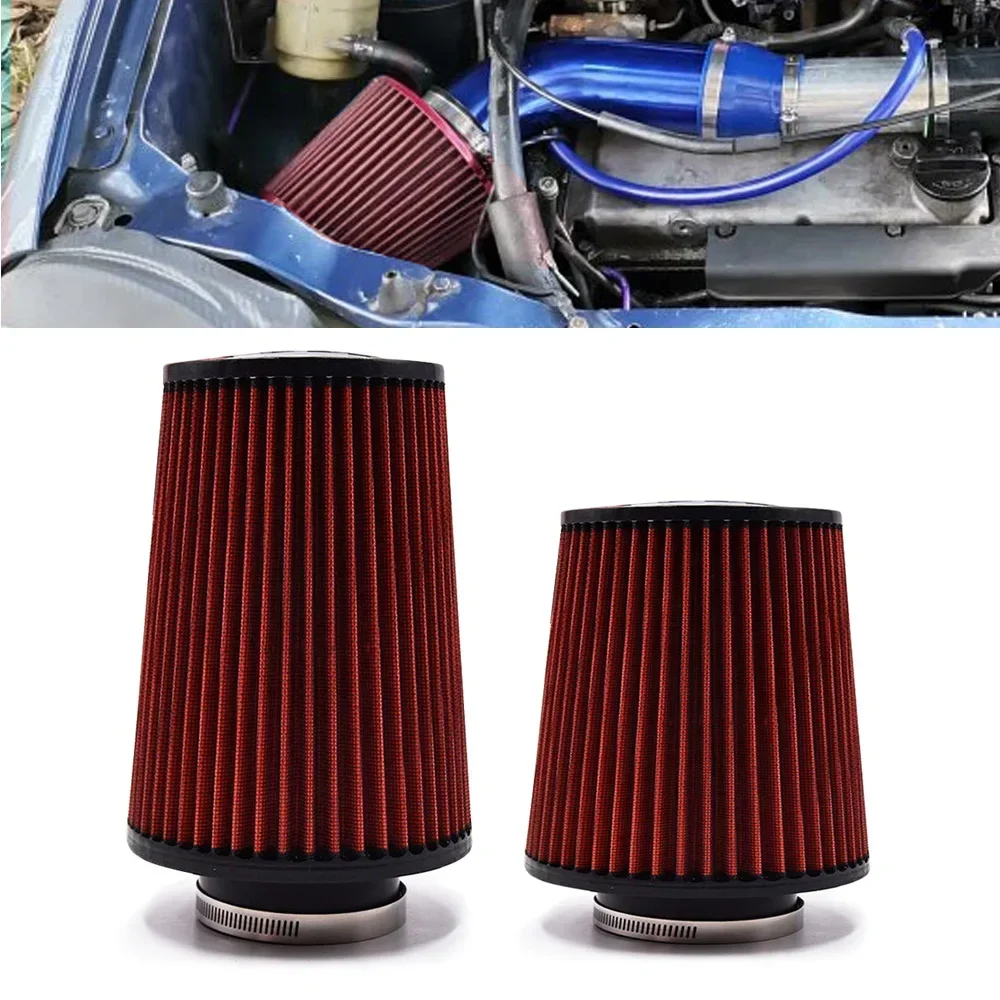 K N 240mm 160mm 76MM 3 Inch Air Filter High Flow Intake Filter Sport Power Mesh Cone Cold Air Induction Kit Universal Car Part
