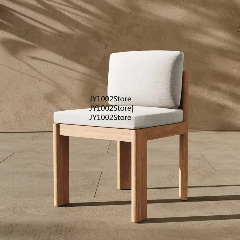 

Modern Solid Teak Wood Outdoor Furniture Chair Teak Wood Outdoor Single Armless Sofa