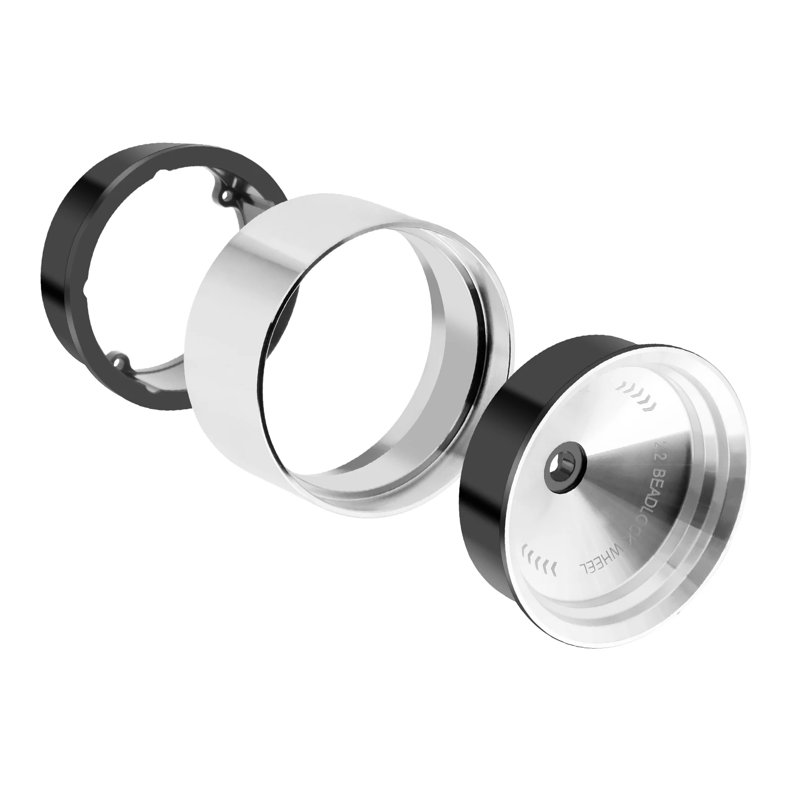 DashRC 2.2インチ ビードロックホイールリム、オフセット-9mm アルミニウムヘビーホイールハブ TRX4 SCX10 VS4-10 Gen8 1/10 RCクローラーアップグレード用、4個セット