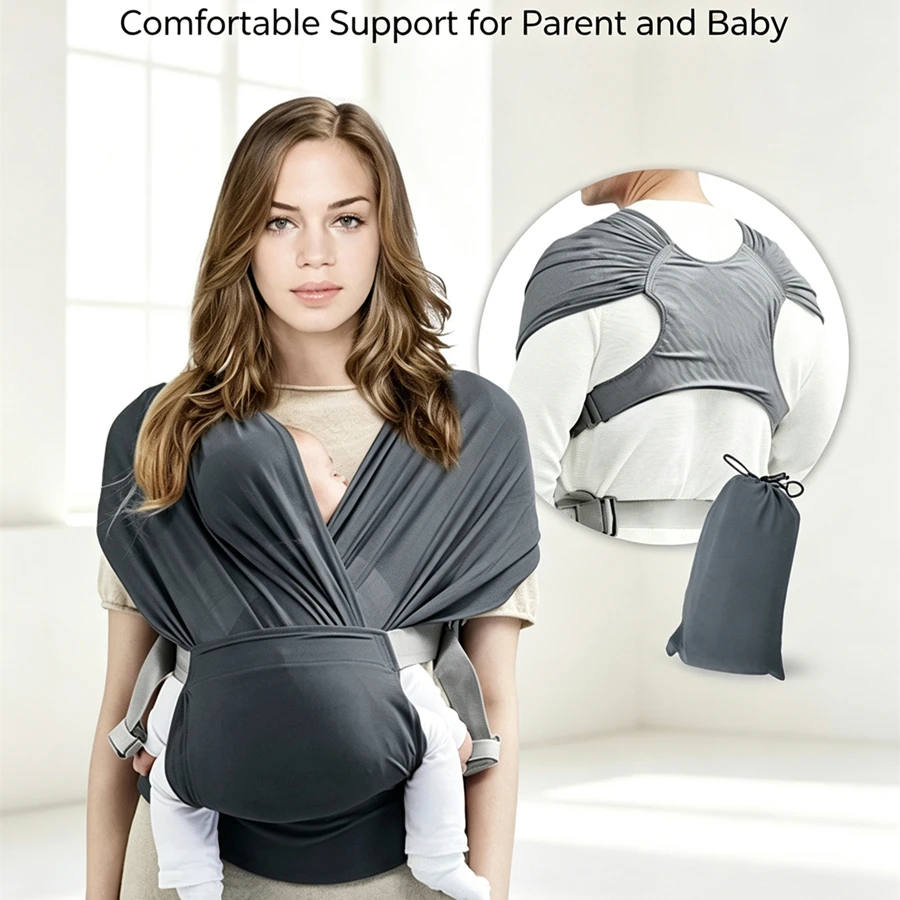 Adjustable Baby Carrier One Size Fits All Breathable Mesh Comfortable Wearing Experience Infant Wrap Carrier