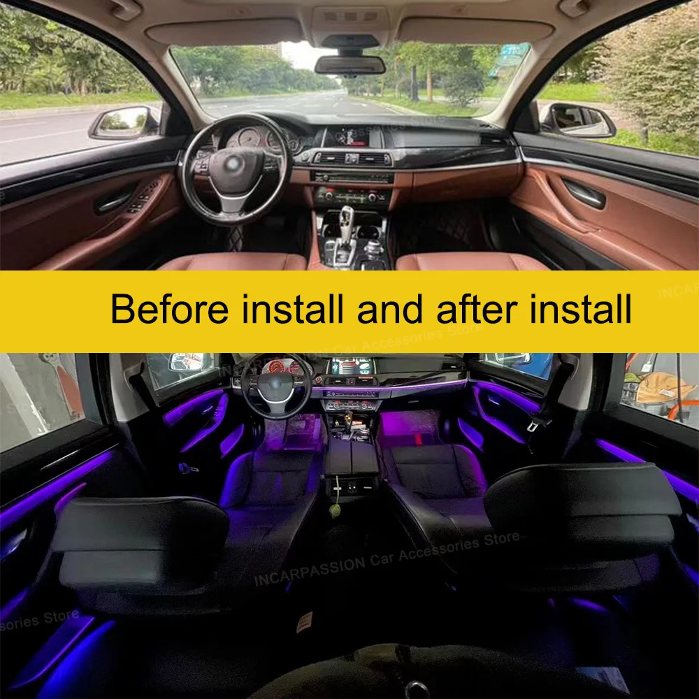 For BMW 5 Series F10 F11 OEM Dedign Ambient Lighting Support Original Menu Control, F10 Interior Lighting Upgrading