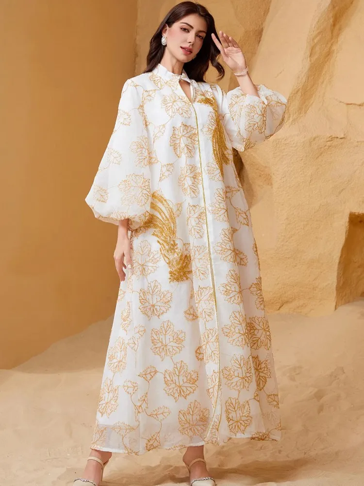 Abaje dla kobiet Dubaj Luksusowa afrykańska moda muzułmańska Sukienka Kaftan Marokański Suknie wieczorowe Boubou Robe Djellaba Femme