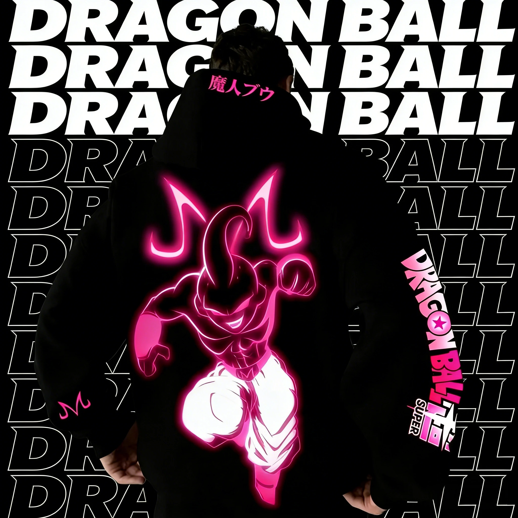 

2026 Autumn Winter Dragon Ball Super Majin Buu Neon Fleece Hoodie - Oversized Sports Sweatshirt Unisex Anime Graphic Pullover