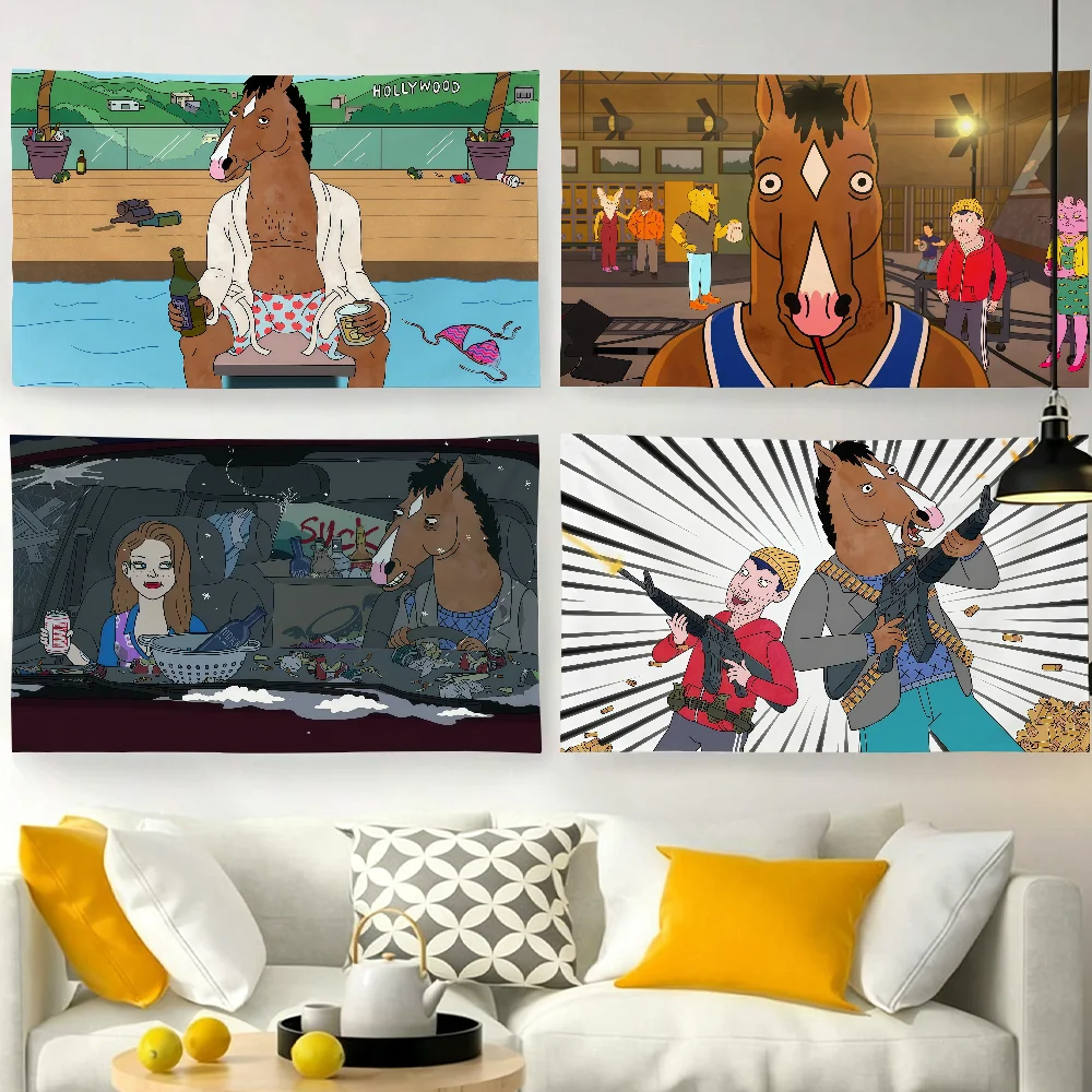 Cartoon B-BoJack H-HorseMan-S Flag For Garden Party Living Room Home Wall Decor Banner Bedroom Outdoor Tapestry