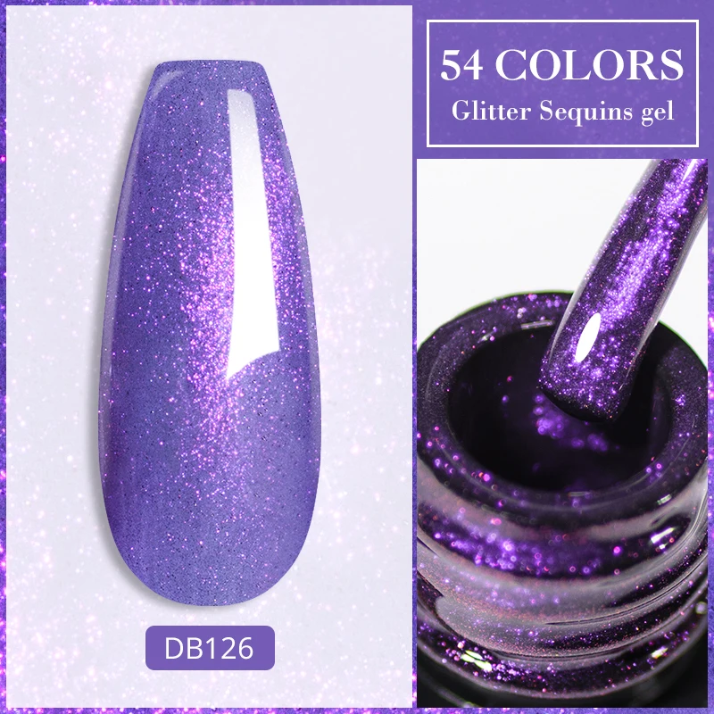 Mtssii 6ml Aurora Gel Nail Polish Iridescent Pearl Effect Glitter Nails Manicure Soak Off UV Gel Top Coat Base Gel Nail Art