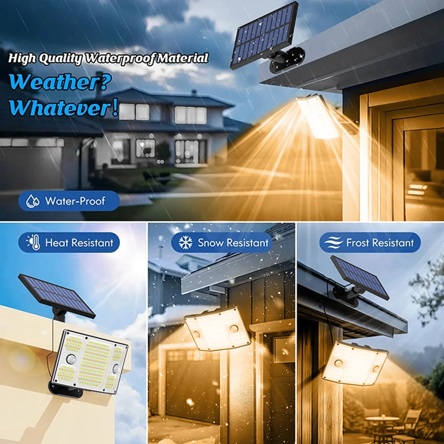 254/243LED أضواء الشمسية في الهواء الطلق حديقة تعمل بالطاقة الشمسية إضاءة أمنية كشاف ضوء محس حركة 3 وضع مقاوم للماء حديقة سقيفة ساحة