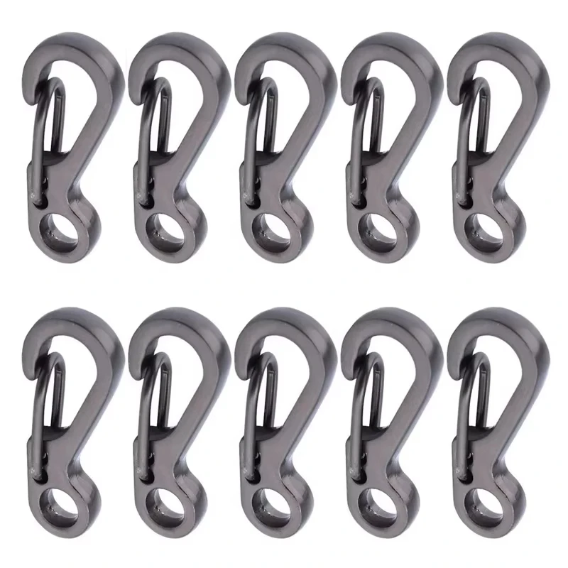 10pcs Carabiner Mini Key Hanger Hanging Quickdraw Keychain Keyring Camping Clasp Hook Backpack Snap Clip Buckle Padlock