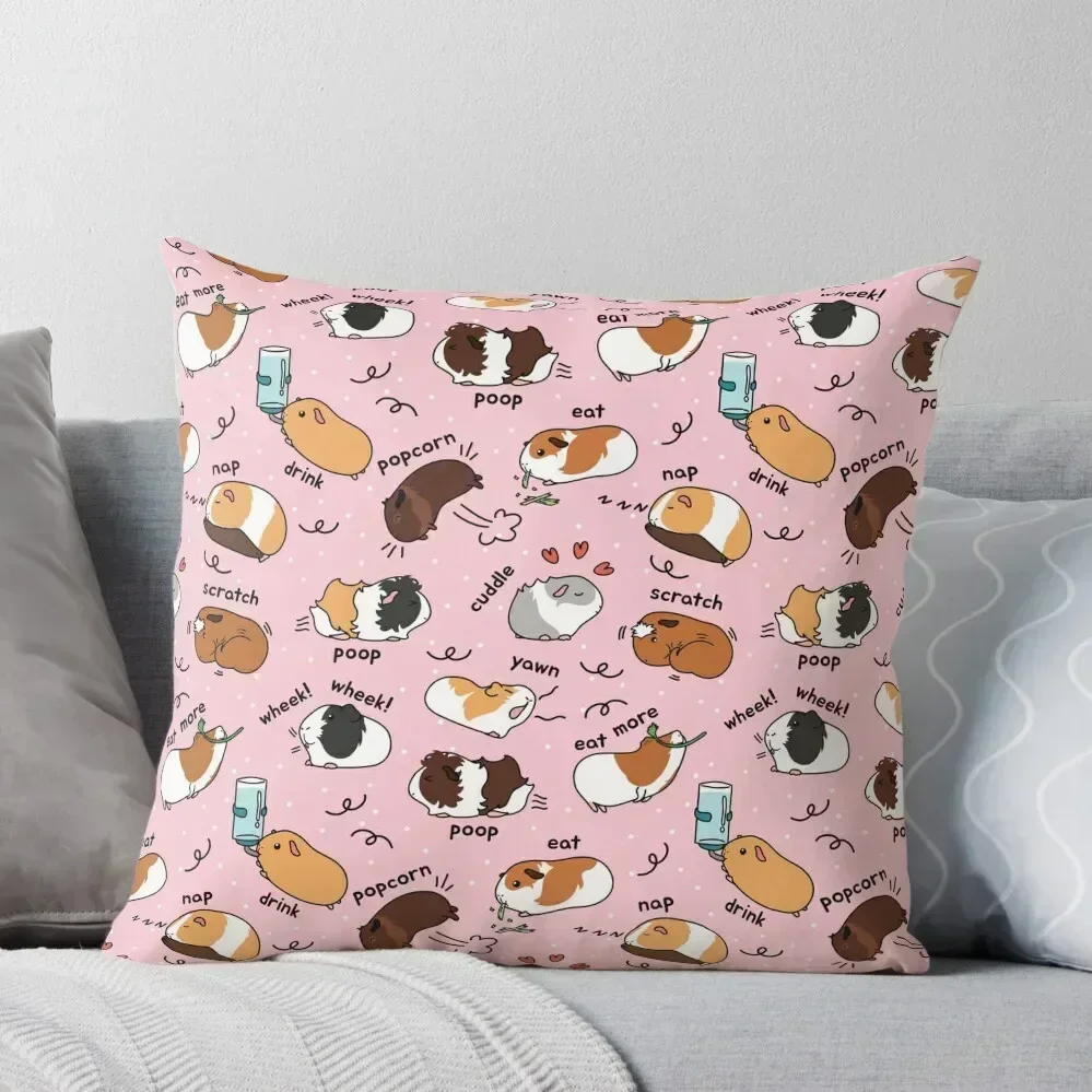 

Guinea Pig Daily To-Do List - Pink Background Throw Pillow Christmas Pillows Ornamental Pillow pillow
