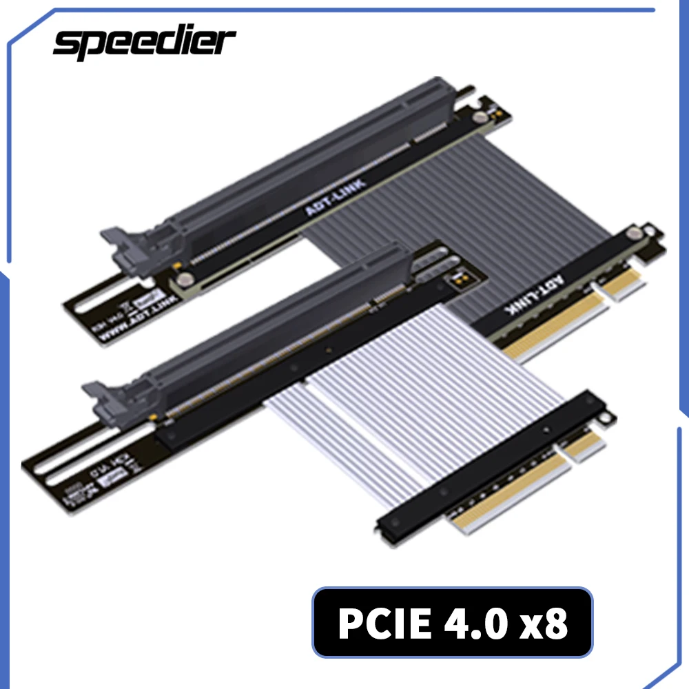 

Черно-серебристый Универсальный PCI Express 4,0 X8 до X16 RTX3060 видеокарты удлинитель кабеля PCIe PCI-E 8x 16x K83SH