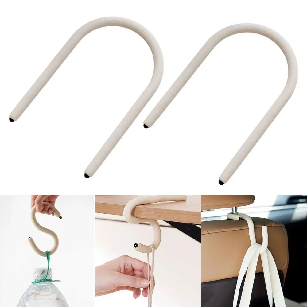 Free Bending Multi-purpose Hook Lightweight NBR Soft Edging Flexible S Hooks Space-Saving Phone Stand Car Back Seat Hook Desk