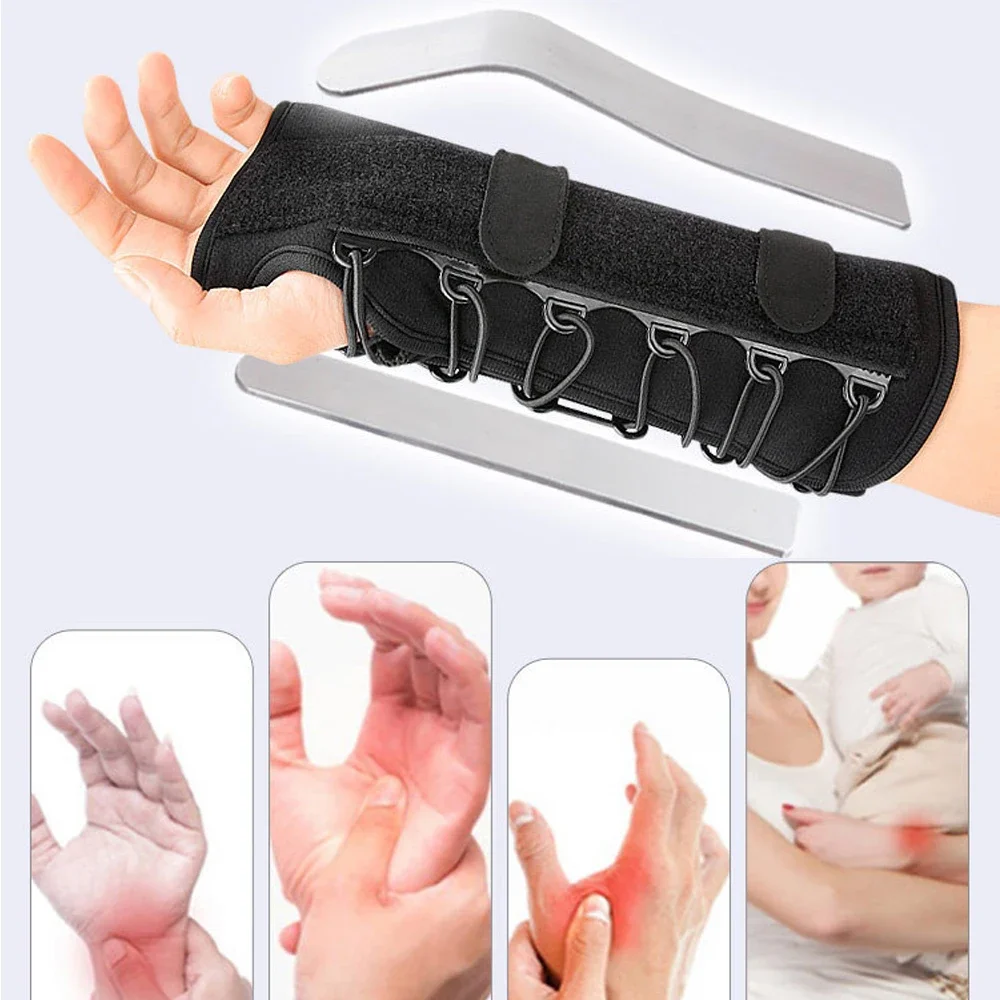 1 Pcs New Carpal Tunnel Wrist Brace Support with Metal Splint Stabilizer - Helps Relieve Tendinitis Arthritis Carpal Tunnel Pain