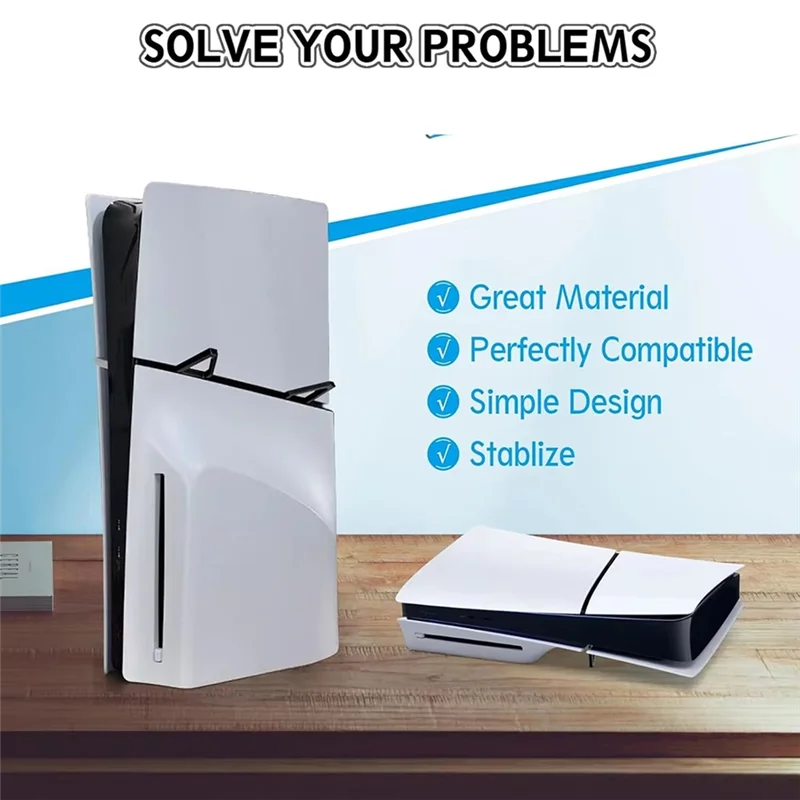 ABAC-For PS5 ضئيلة القرص المضيف 2 زوج حامل أفقي قوس قدم وضع لوحدة التحكم ثلاثية الأبعاد مطبوعة حامل صغير