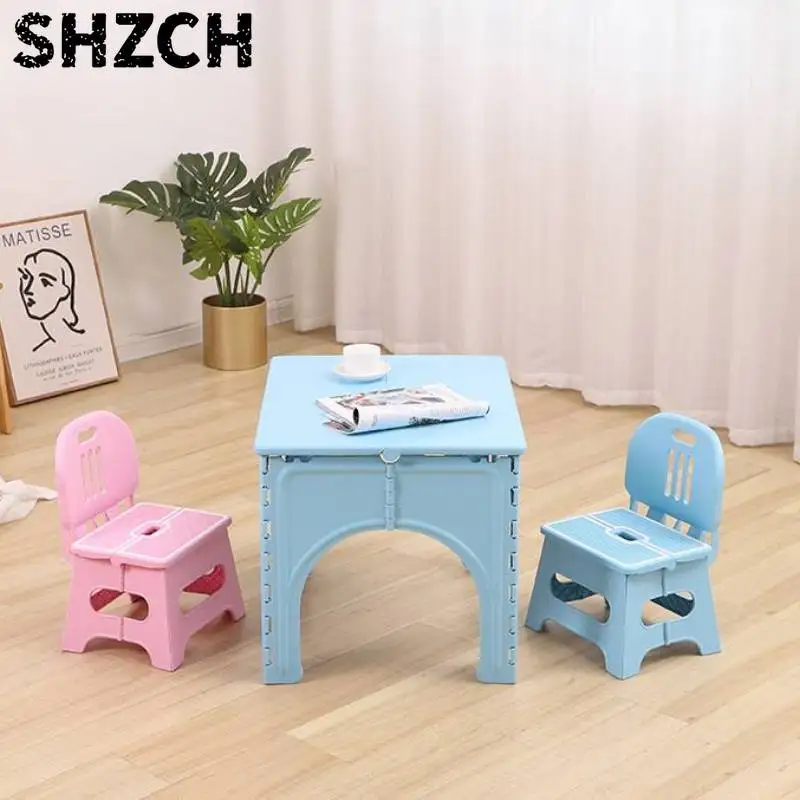 детский стол и стул Baby folding dining table and chair set children househol/d plastic writing desk outdoor portable tables