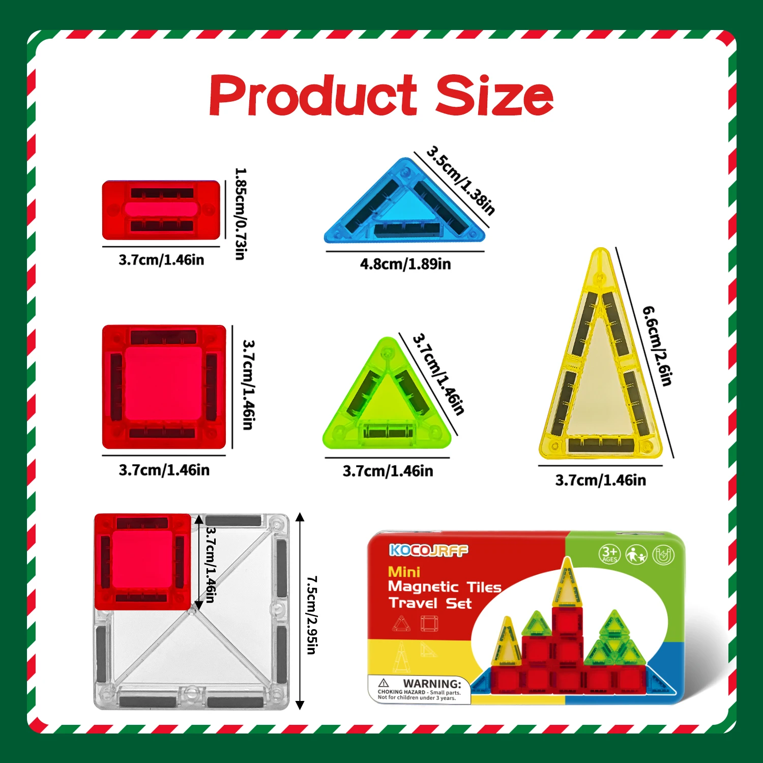 26/56 قطعة لعبة مكعبات بناء مغناطيسية صغيرة، لعبة بناء تخزين محمولة، عيد الشكر، هدية عيد الميلاد، لصالح الحفلات