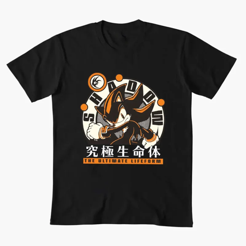 

0308 Sonic Shadow The Hedgehog Character Anmie Graphic T-Shirt Y2K clothes Cute Cartoon print Short Sleeve tee All size tops
