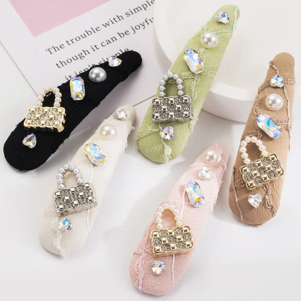 

Korean Girl Rhinestone Sweet Bang Clip Diamond Pearl Bobby Pin Side Clip Hairpin