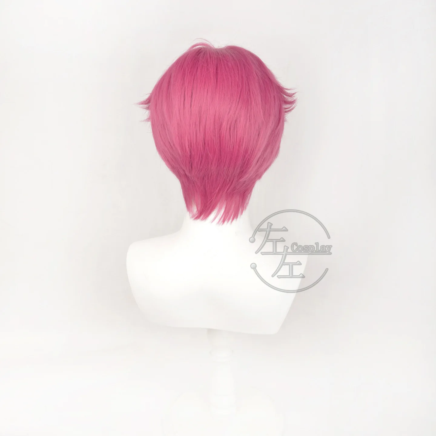 Sajaboys Abby Cosplay Wigs KPop Demon Hunters Role Wigs Male Pink Synthetic Hair Halloween Stage Performance Costume Accessories