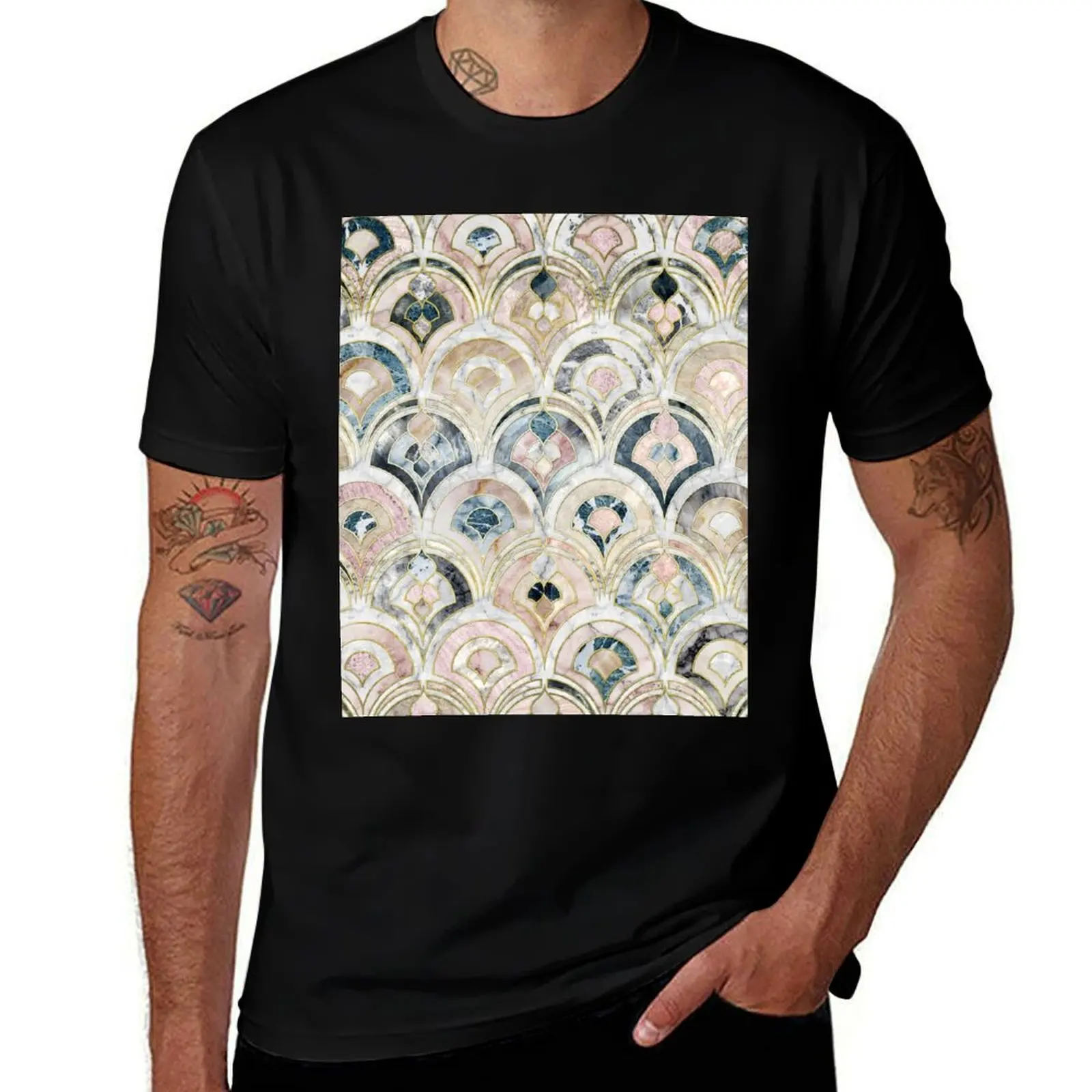 Art Deco Marble Tiles in Soft Pastels T-Shirt t shirts for man graphic tees g man t shirts for men man t shirt graphic T-shirt