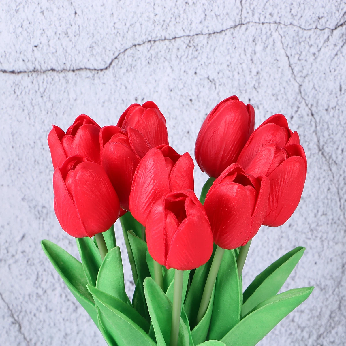 

10Pcs Artificial Tulips PU Bouquets Colorful Home Ornaments for Store and Home Delightful Decor Red Tulips Fake