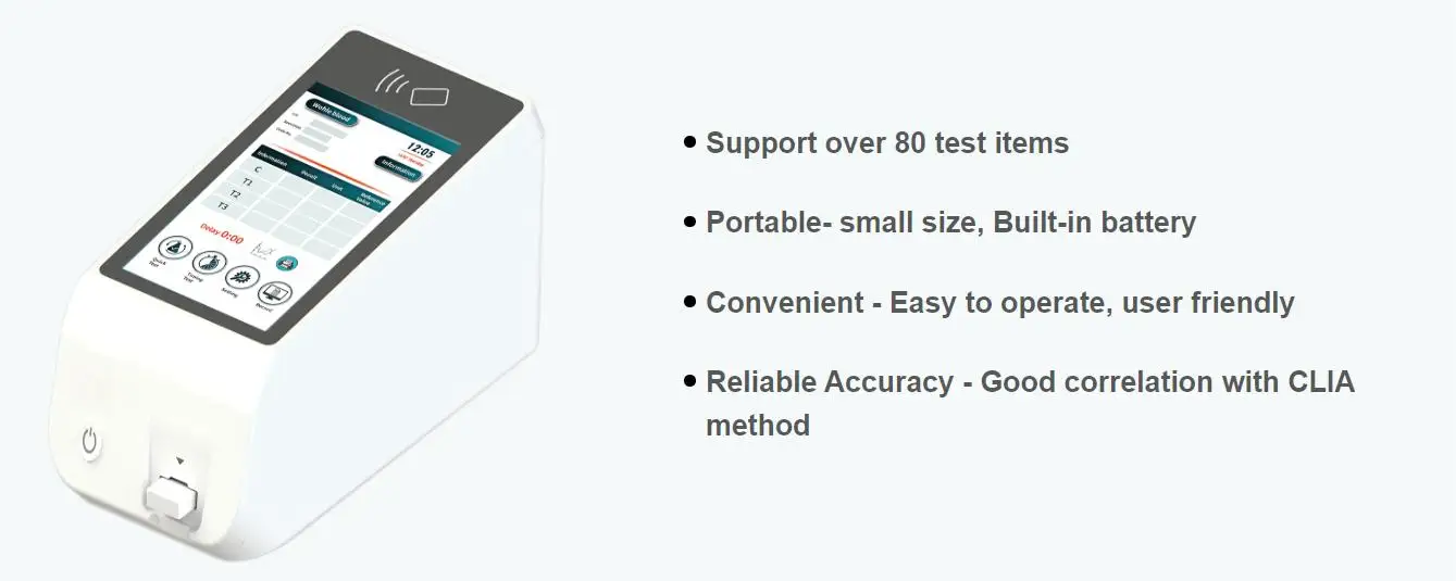 Portable poct Fluorescence Immunoassay Analyzer HBA1C FT3 FT4 PSA