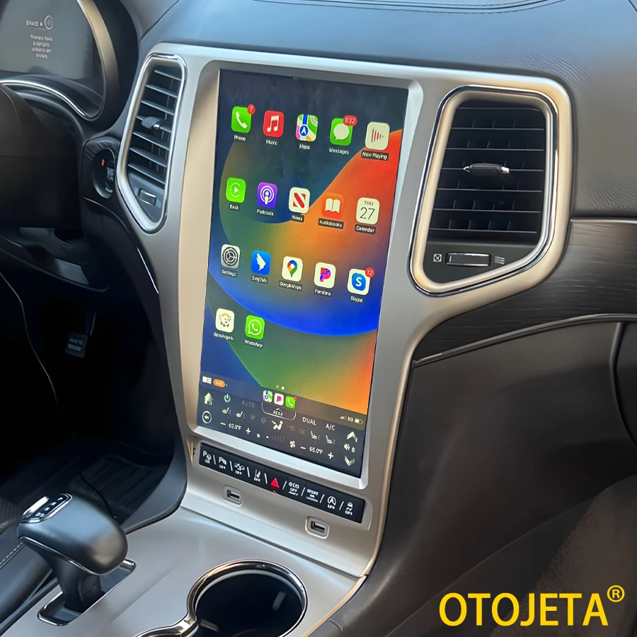 

Вертикальный экран 13,6 дюйма Android для Jeep Grand Cherokee 2014-2020 DSP GPS Carplay Автомобильный мультимедийный видеоплеер Стерео Авторадио