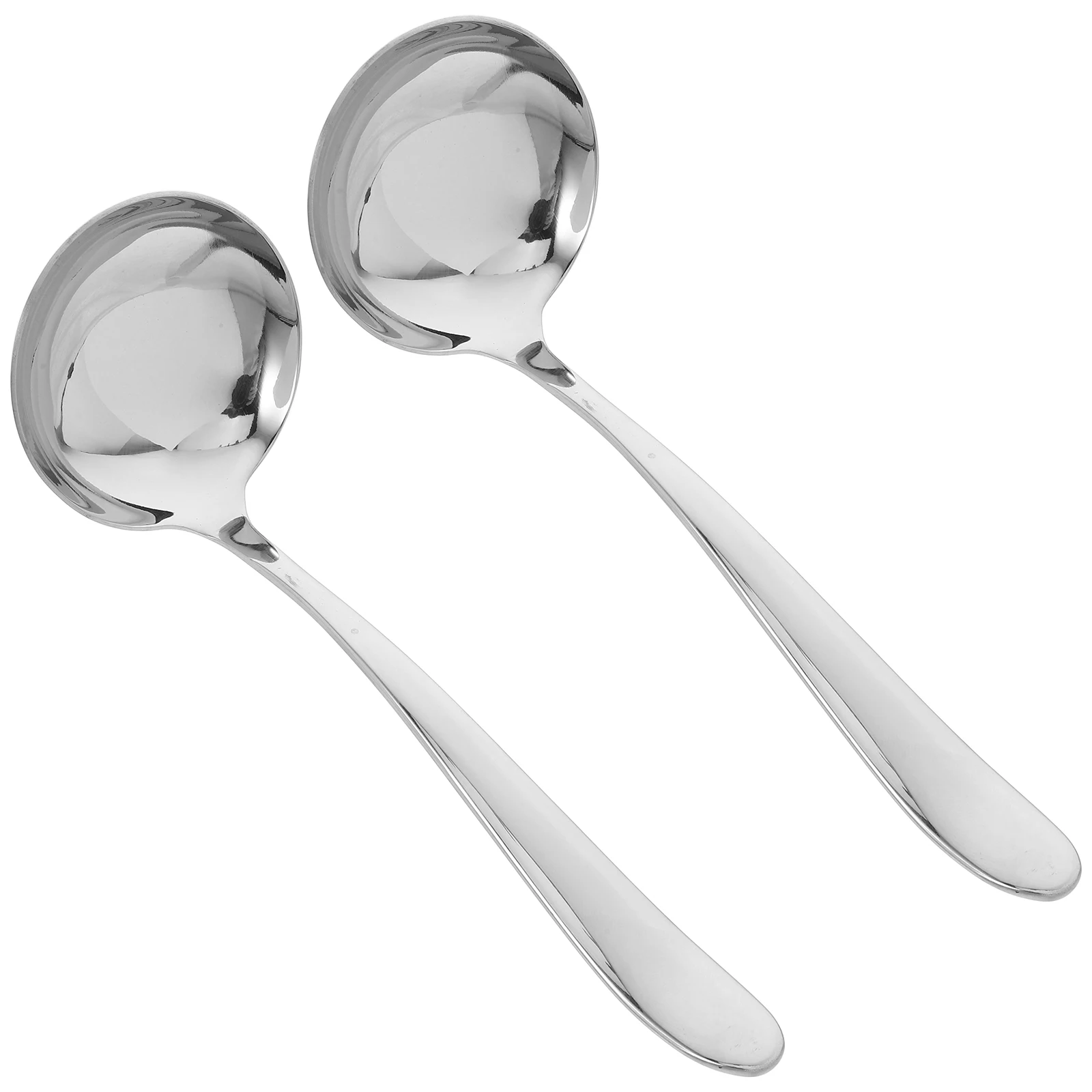 

2Pcs Stainless Steel Soup Ladles Small Size 7.6 Inch Ladle for Serving Stews Sauces Long Handle Kitchen Utensils