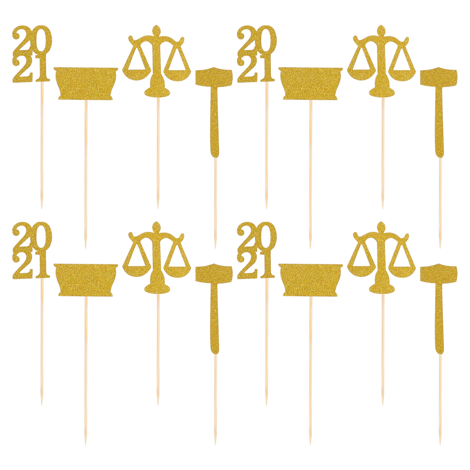 

32 pcs Graduation Cake Toppers Paper Bamboo Picks for Decorations Party Supplies Law Graduates Graduation Cake Toppers Bar Tools