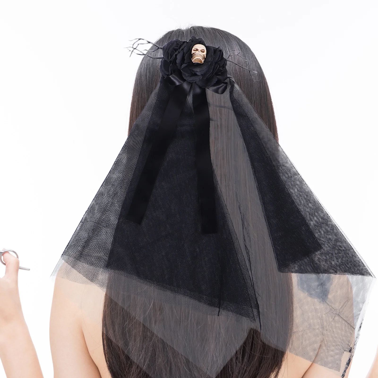 

Gothic Headdress Carnival Embellished Headband Day of The Dead Headpiece Headpieces for Women Bride Veil Veils