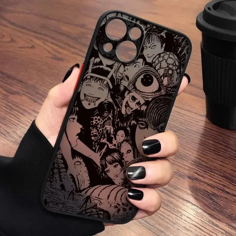 Junji Ito horror Hot comics Phone Case For iPhone 15 14 13 12 11 Pro Max Mini X XR XS Max 7 8 Plus Matte Transparent Back Cover