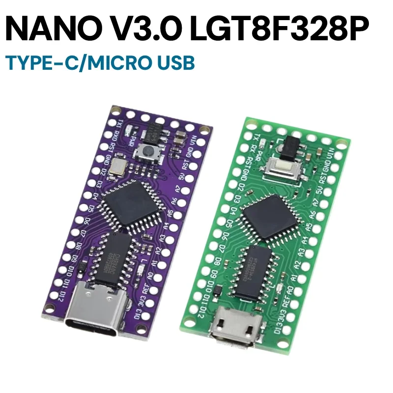 LGT8F328P-LQFP32 MiniEVB TYPE-C MICRO USB Compatible With ATMEGA328 Nano V3.0 LGT8F328P CH9340C / HT42B534-1 SOP16 For Arduino