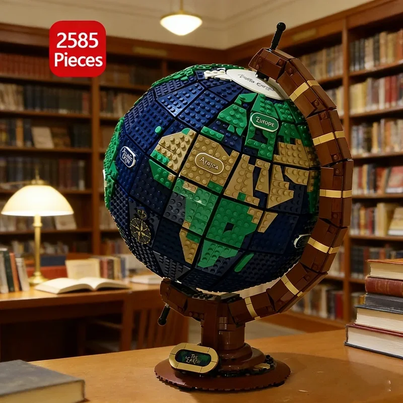 

2585 шт., креативная серия, строительные блоки для самостоятельной сборки в виде Земли, сложная головоломка для мальчиков и девочек, подарок на день рождения, модель для украшения, ToS