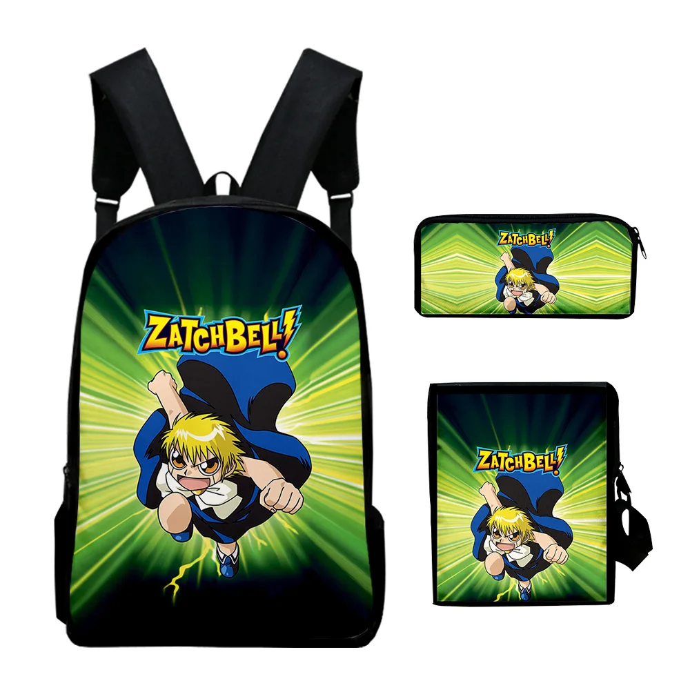 Classic Novelty Zatch Bell Anime 3D Print 3pcs/Set pupil School Bags Laptop Daypack Backpack Inclined shoulder bag Pencil Case