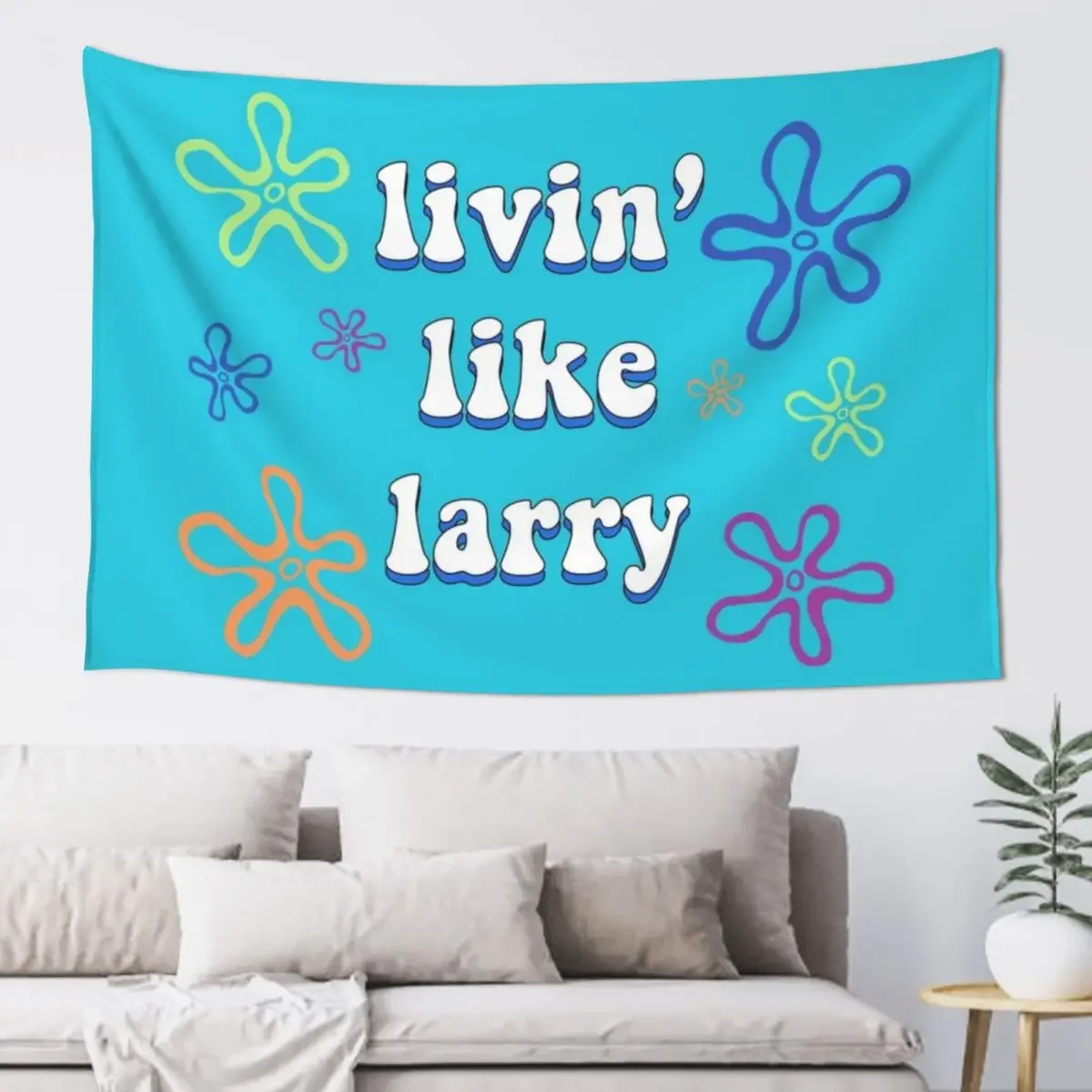 

Livin' Like Larry Tapestry Aesthetic Room Decor Korean Outdoor Decoration Carpet Wall Tapestry