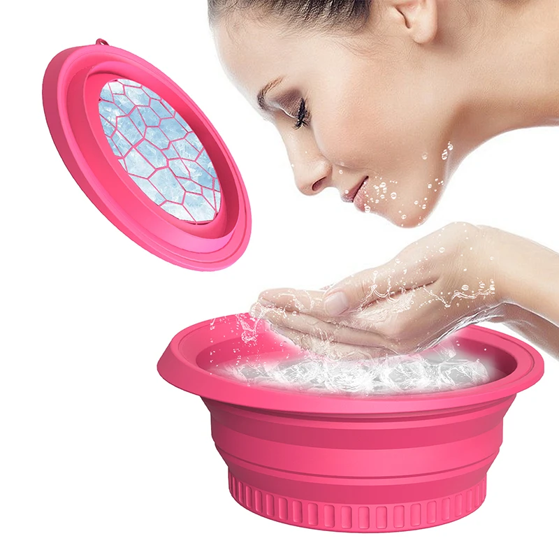 Protable Face Ice Bath Bowl For Facials Plunge Dipping Face Folding Ice Facials Washbasin Facials Skin Care Tool For Home Travel
