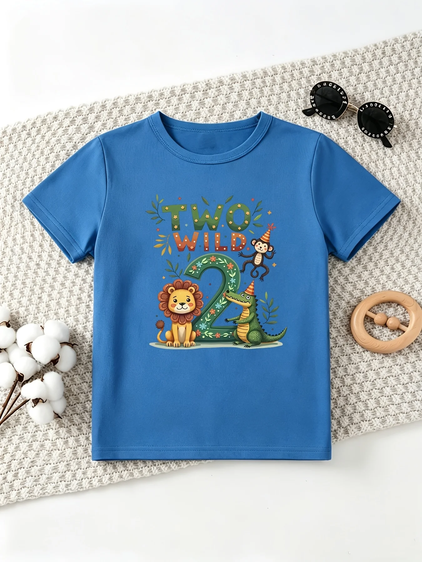 Wild‑2nd‑Birthday‑Toddler‑T‑Shirt‑Lion‑Dinosaur‑Monkey‑Print‑Machine‑Washable‑Birthday‑Gift‑For‑Boys‑Girls