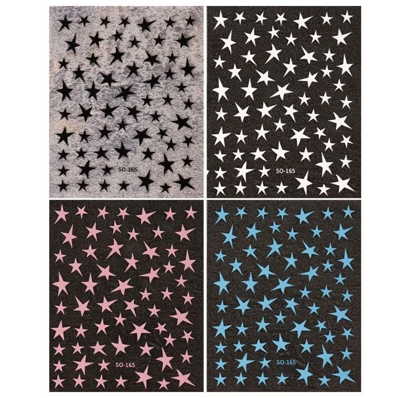 1pcs Nail Stickers Openwork Five-pointed Stars Sweet and Edgy Minimalist Waterproof Adhesive Nail Stickers Nail Art Decorations