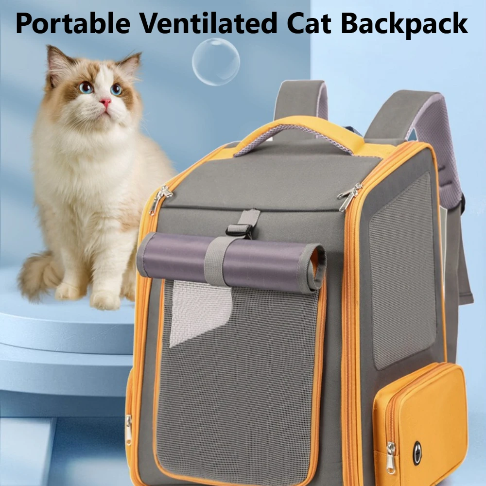 

Portable Cat Backpack Carrier with Ventilation Large Space for Outdoor Tr