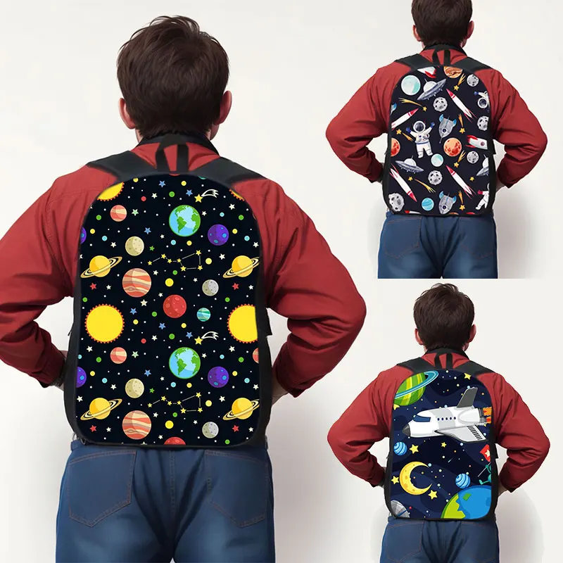 

Spaceship / Astronaut /Aliens Print Backpack Planet Moon Student School Bags for Teenager Bookbag Laptop Daypack Rucksacks Gift