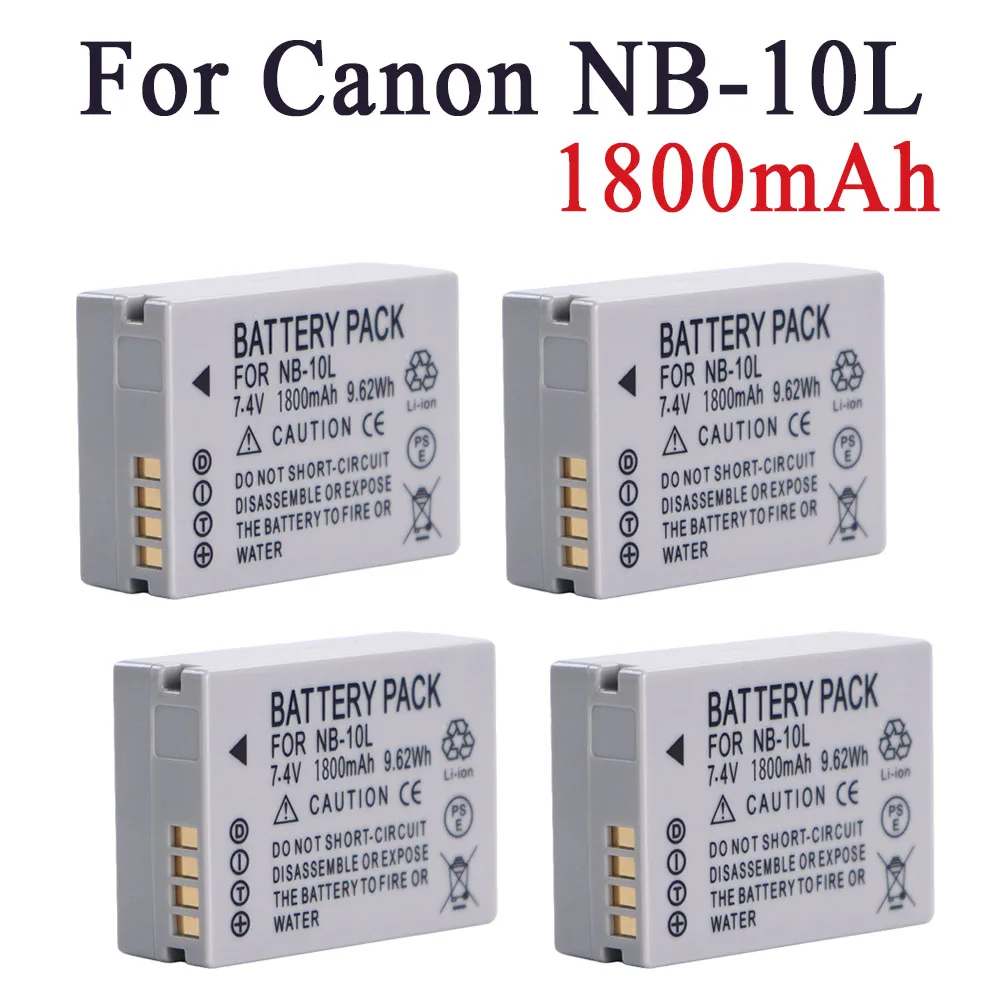 7.4V 1800mAh nb-10l NB 10L Akumulator do aparatu Canon SX40 HS SX40HS SX50 HS SX50HS G1 X G1X G15 G16 SX60 HS G3X