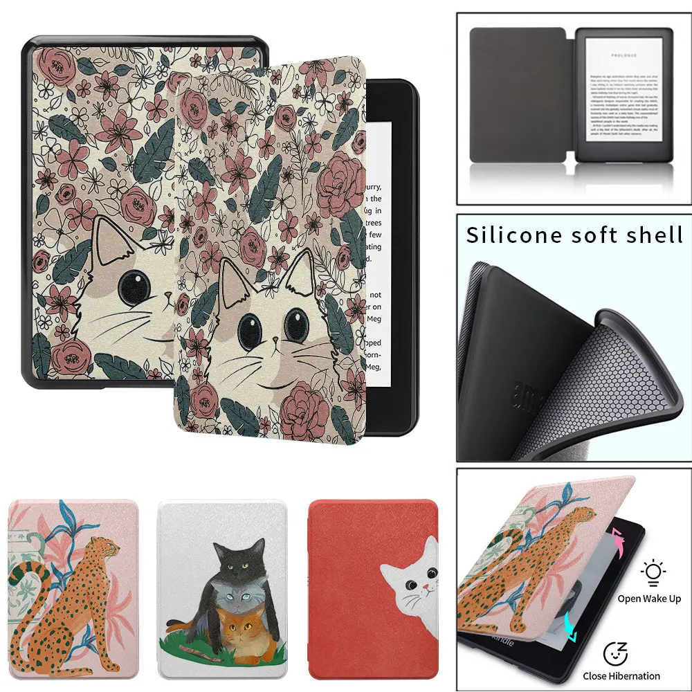 Мягкий силиконовый чехол с рисунком в виде кошки и леопарда