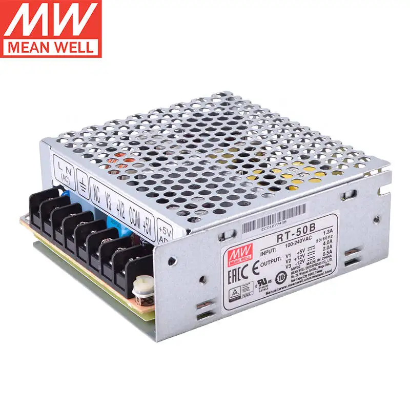 

Tai Wan Mean WELL RT-50B O/P +5V4A +12V2A -12V0.5A Triple Output Switching Power Supply Brand New Original Authentic AC-DC