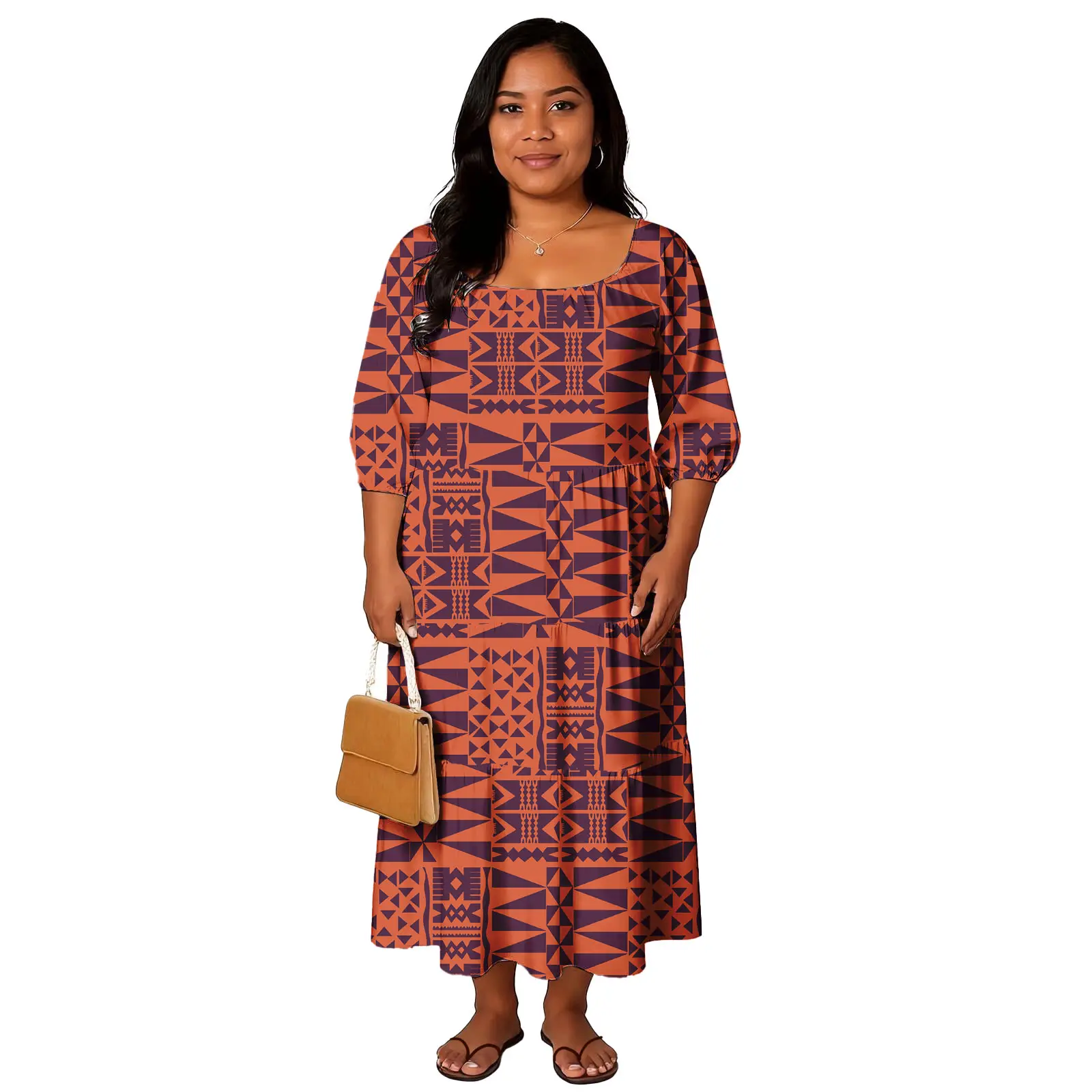 فستان نسائي مطبوع حسب الطلب للحفلات المسائية Puletasi ملابس قبلية بولينيزية فساتين ساموا فيجيان لجزر المحيط الهادئ #1