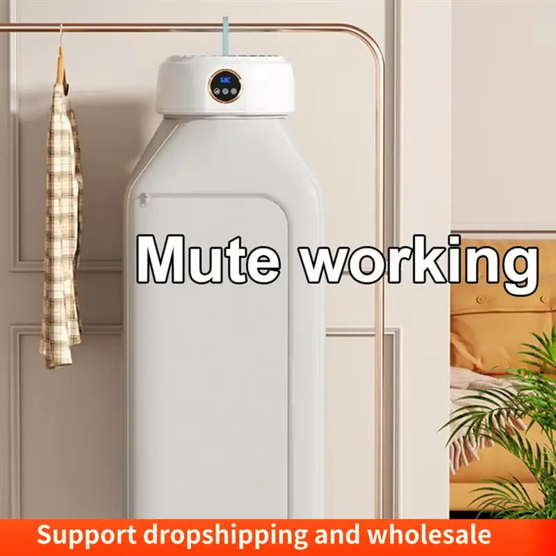 AA86 Clothes Dryer With Heater Fan, Travel Garment Drying Hanger Laundry Air Dehydrator With Timing Function US Plug