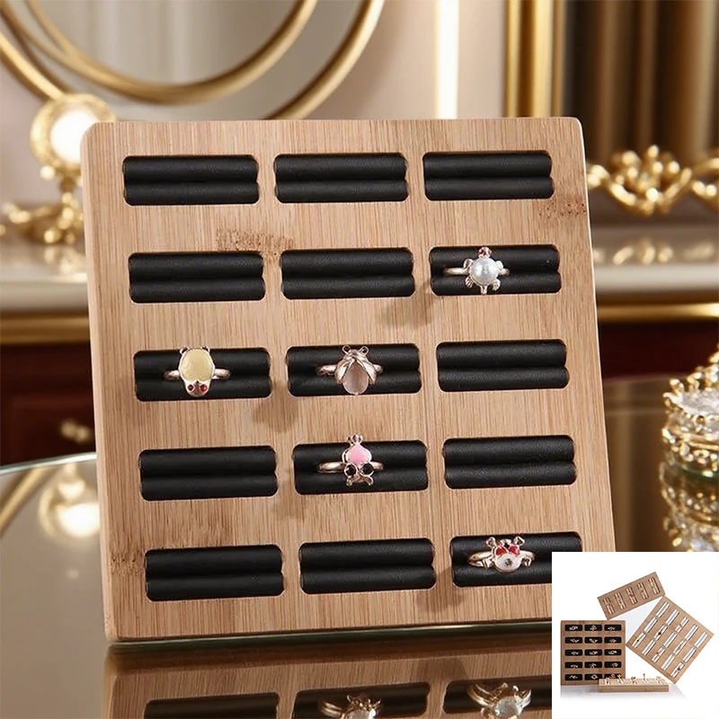 

Velvet Jewelry Storage Box Wood Multi-Slot Ring Earring Display Tray 2/5/10/15 Solts Options for Drawer Organizer Shop Display