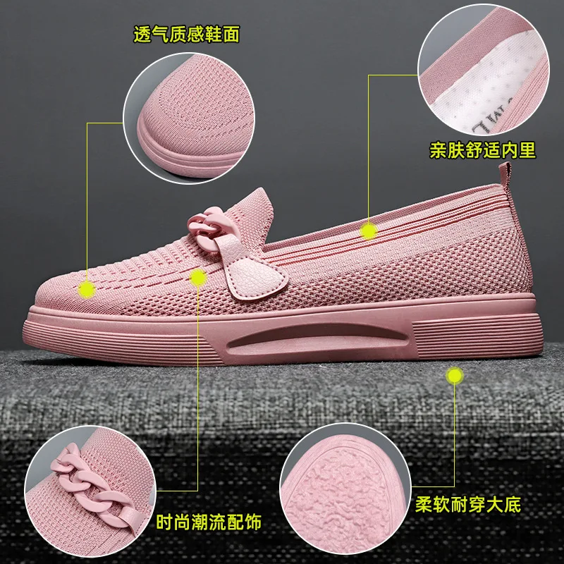 Women Loafers Breathable Mesh Fashion Sneakers Woman Comfortable Flats Slip on Ladies Vulcanized Shoes Casual Sneaker Female