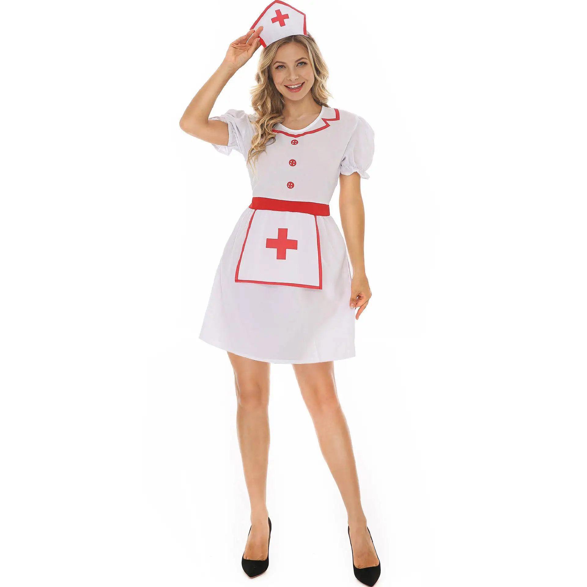 

Sexy Nurse Costume Halloween Party Performance Outfit Women's Seductive Stage Show Costume Traditional Chinese Ethnic Fashion